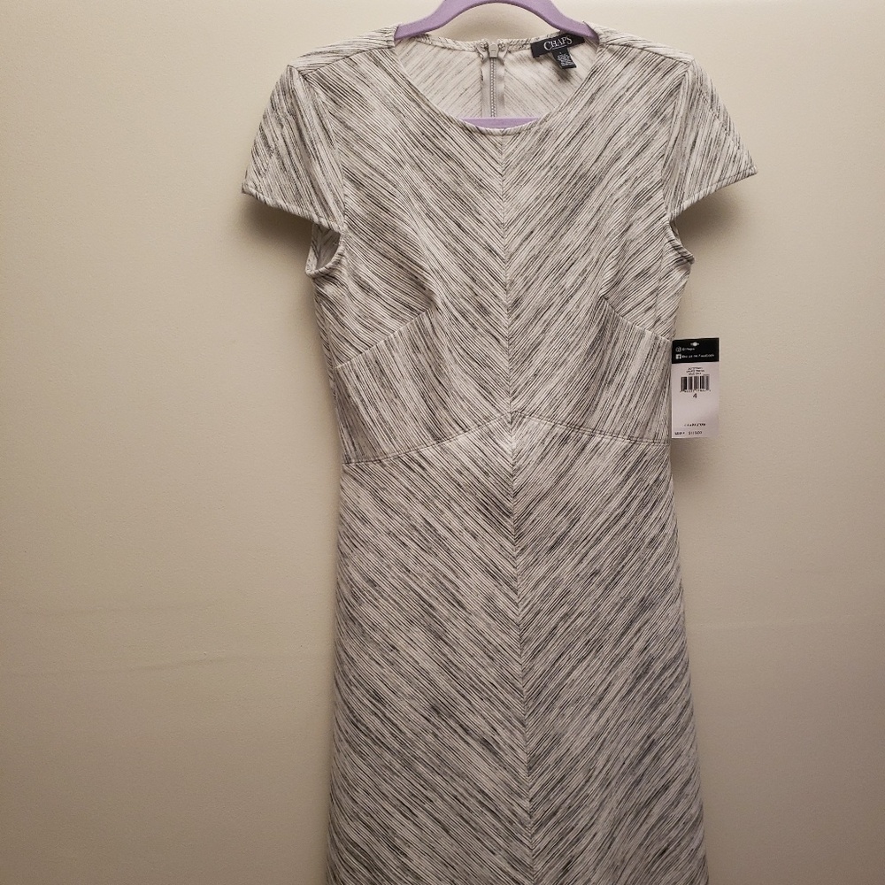 NWT Chaps Brushed Stripe Dress  Size 4